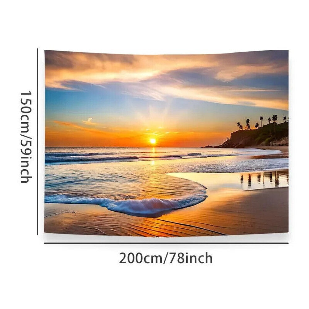 Stunning Vibrant Ocean Sunset Fabric Tapestry 78" x 59" NEW! Home & Garden:Home Décor:Tapestries Style Your Walls